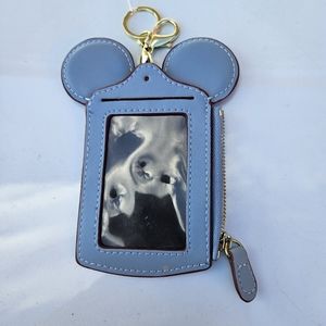 Blue Happy Dream Mickey Mouse Card Holder Keychain Disney
